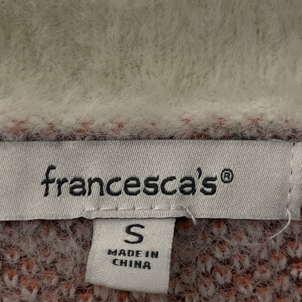 Francesca's Oversized Cropped Plaid Cardigan Fuzzy Cozy Academia Y2K Size S‎ - Picture 4 of 6